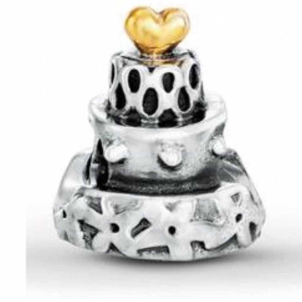 Pandora Retired Two Tone Cake Charm